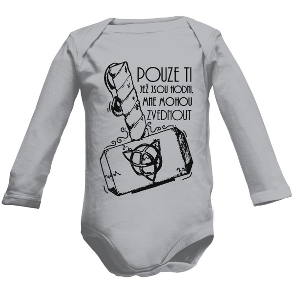 Dětské body Long  s potiskem Být hoden