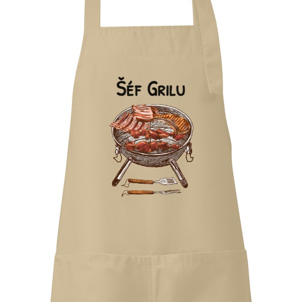 Zástěra s potiskem Šéf grilu