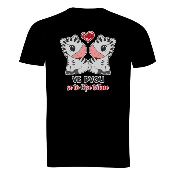 Tričko s potiskem Ve dvou se to lépe táhne